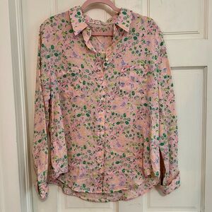 Pink Fruit Salad Print Linen Button-Up from Lilly Pulitzer